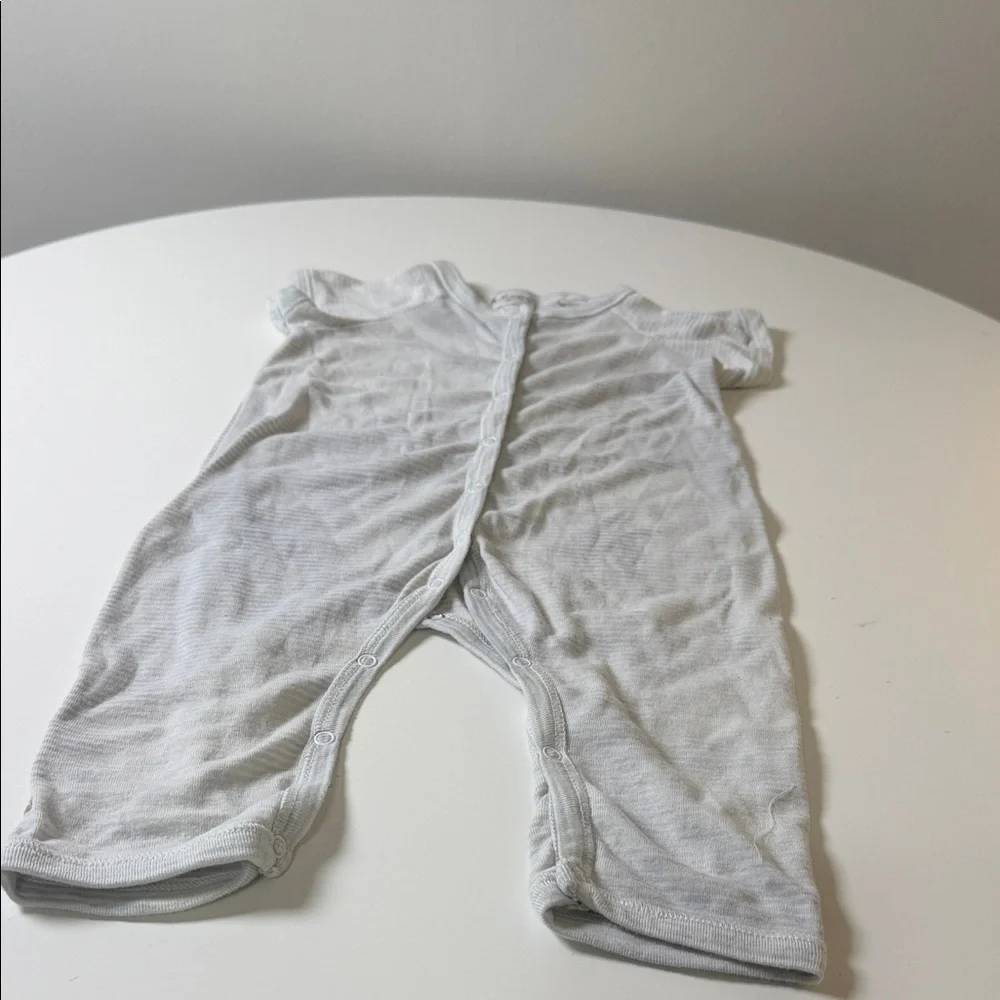 Ralph Lauren Light Gray Baby Short-Sleeve One-Piece